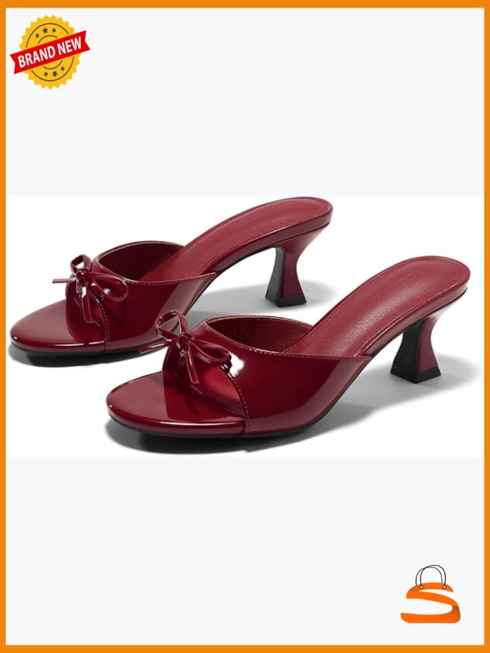 Kitten Heels Bow Mules Open Toe Slides Dressy Summer Sandals